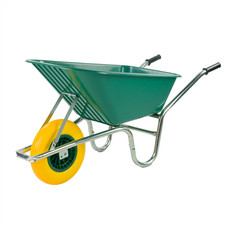 KCT 110L GREEN WHEELBARROW - GARDEN BUILDERS HEAVY DUTY WITH REINFORCED TYRE