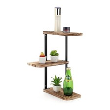 3 Tier Lucca Corner Shelf Modern Floating Wall Shelves Storage Display Shelving