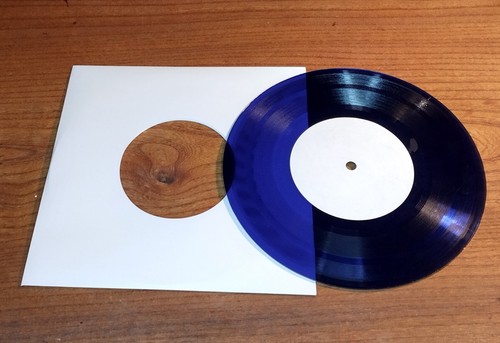 Lathe cut vinyl record blue - cut,