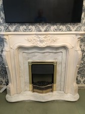 Marble Back and Hearth Fire Surround Good Condition Collection Only