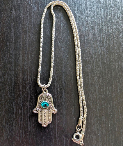 Silver plated hamsa - hand, evil