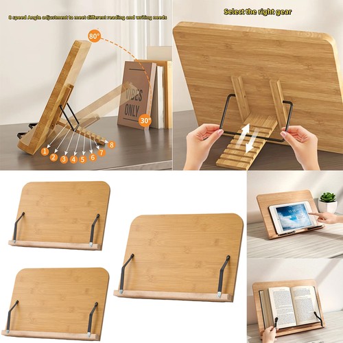 Wooden adjustable book stand - adjustable,
