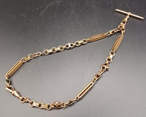 9ct gold old watch chain - 9ct,