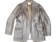 Denburry Gents' vintage 1970s leather jacket in dark brown