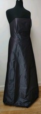 Monsoon Evening Dress UK16 Blue/Grey w Metallic Sheen Boned Bodice Lined  Zip