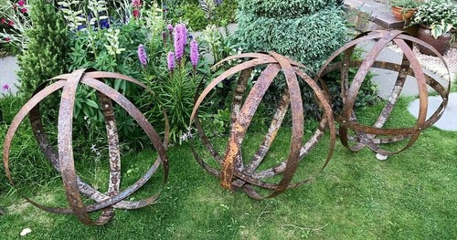 Garden metal sphere sculpture - garden,