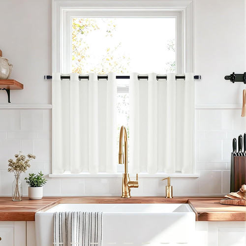 White voile curtain - voile, drop