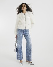 River Island Womens Straight Jeans Blue Denim Relaxed Snake Trousers Bottoms