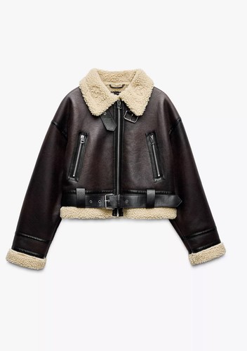 Zara brown double faced - double-faced, short