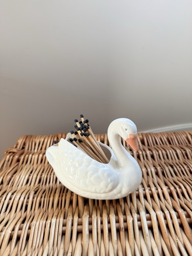Vintage white ceramic - vintage, swan