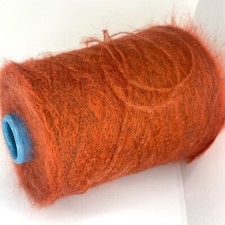 Copper Red MOHAIR LUXURIOUS FLUFFY Yarn on Cone LACE WEIGHT for Craft Knitting