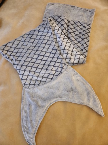 Cozy soft grey fleece mermaid - cozy,
