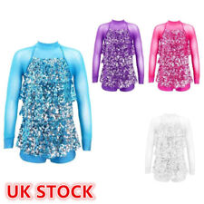 Girl's Tassel Sequins Jazz Latin Dance Dresses Ballet Leotards Festival Jumpsuit