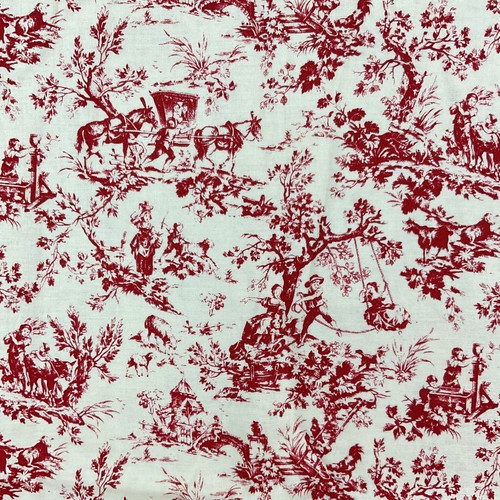 2008 provence red toile - red, cotton