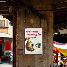 Guinness ‘Just Think’ Style Wooden Framed Small Mirror | Pub Mirror 33x23 cm