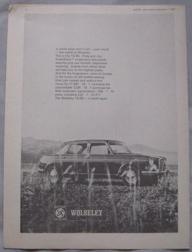 1968 wolseley original - 1968, 18/85