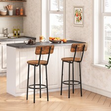 Bar Stools Set of 2 Breakfast Bar Stools Kitchen Stools w/Backs High Bar Chairs