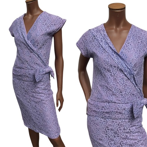 Vintage lilac lace dress - lilac,