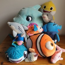 11 x Bundle Fish Sea Creature Soft Plush Toys Whale Shark Clown Fish Sword Fish