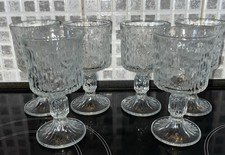 Boxed Ravenhead Siesta Bark Effect  6 X Wine Glasses/Goblets Vintage 1970s S1