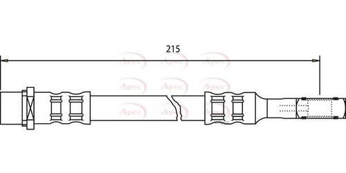 Apec rear outer brake hose - apec, for