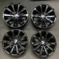 Genuine BMW 285 17" V SPOKE SPIDER Alloy Wheels: Gloss Black E90 E92 E46 Z4 Z3