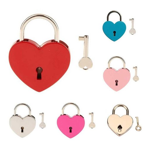 Heart shape padlock with key - heart,