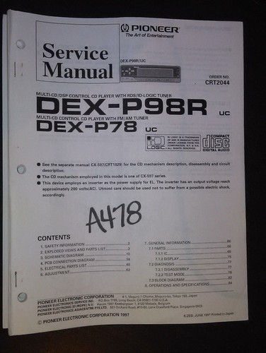 Pioneer dex p98r p78 service - pioneer,