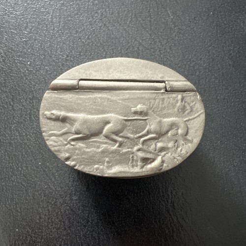 English pewter snuff box made - pewter,