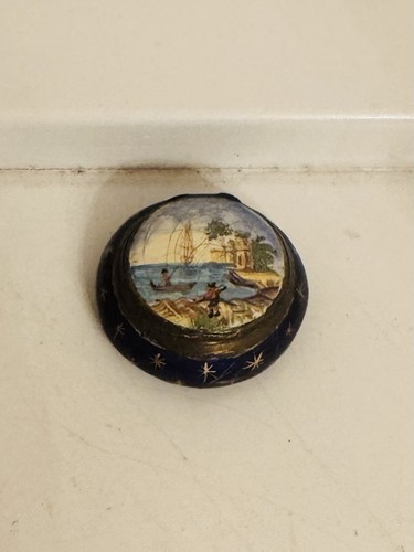 Antique enamel box hand - antique,
