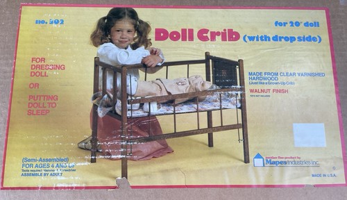 Vintage hardwood doll crib - vintage,