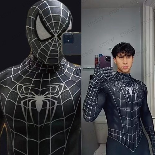 Mens black spiderman costume - mens,
