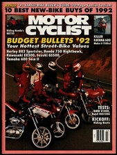 MARCH 1992 MOTORCYCLIST