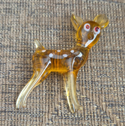 Babycham amber glass spotted - amber,