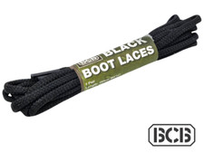 Pair of Round Boot Laces - Black  Strong Shoe Laces for Boots and Walking 160cm