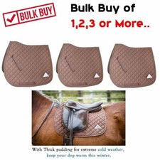 Diamond Saddlecloth Quilted Saddle Pads Numnah Jumping Brown Cob/Full Set Buy