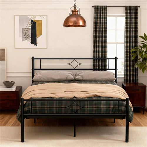 Strong metal bed frame 4ft - metal,