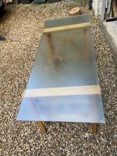 Vintage Solid oak adjustable double glass top table Habitat