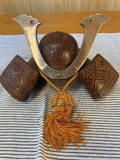 Vintage Japanese Metal Kabut Samurai Helmet Ornament