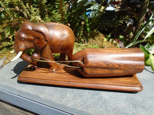 Elephant hardwood sculpture - , on