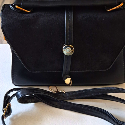 Black faux leather - black,