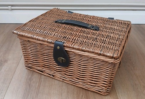 Wicker basket hamper - wicker, 15"
