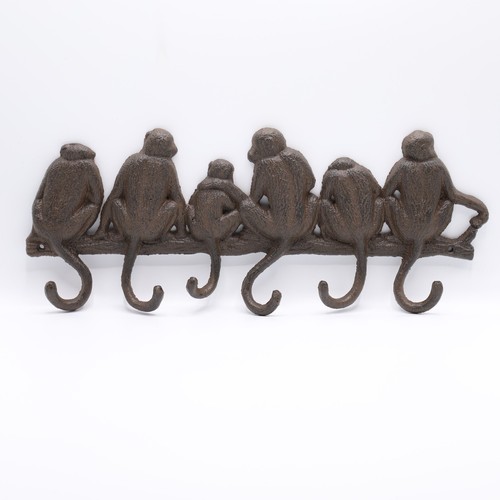 Cast iron monkey family - family, tail