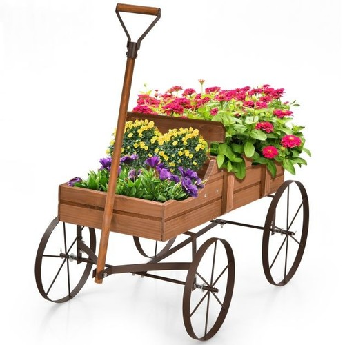 Costway wooden garden flower - wooden,