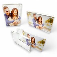 Picture Photo Frame Free Standing Polished Clear Acrylic Magnetic 6x4 7x5 8x6