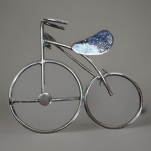 Penny farthing bicycle brooch - penny,