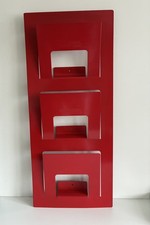 IKEA Red Metal SKRISSEL Wall-Mounted Magazine Rack Rare Discontinued Library  