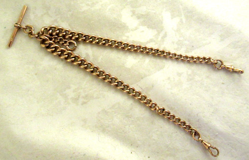 9ct rose gold short double - 9ct.,