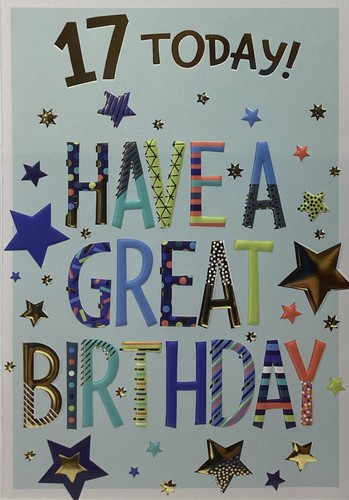 17th birthday card boy - card,