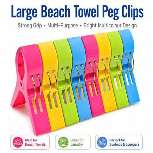 Large beach towel clips - beach,